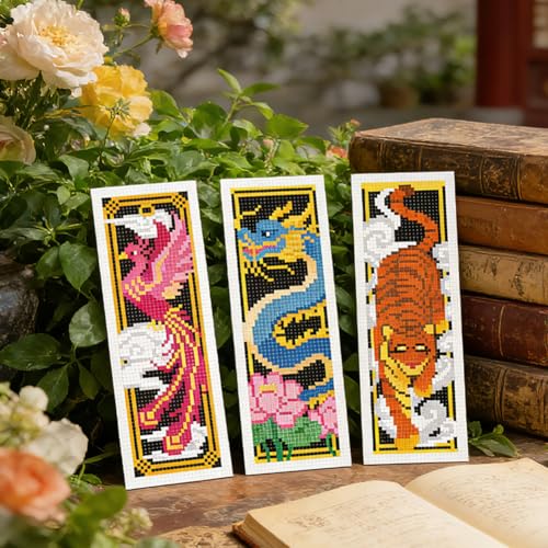 ORIGACH 6 Pack Mythical Dragon & Phoenix Cross Stitch Kit - style: Chinese Mythical Creatures