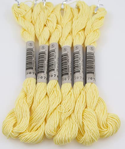 KCS 25 M/Skein Mercerized Pearl Cotton Crochet Needlepoint Thread,Size 5,6 skeins,Golden Brown vy it - color: Golden brown vy it