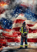 Moohue 14CT Stamped Cross Stitch Kits for Adults Beginners Flags Firefighter Counted Cross Stitch Kits for Adults Advanced (Flags and Firefighter) - color: Flags and firefighter