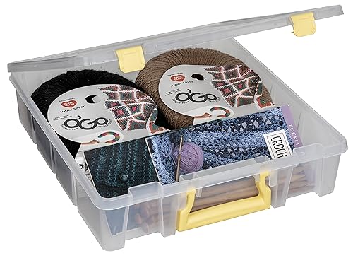 ArtBin Super Satchel 1-Compartment Craft Storage Box, Yellow Latches - color: Yellow, size: 1 Pack