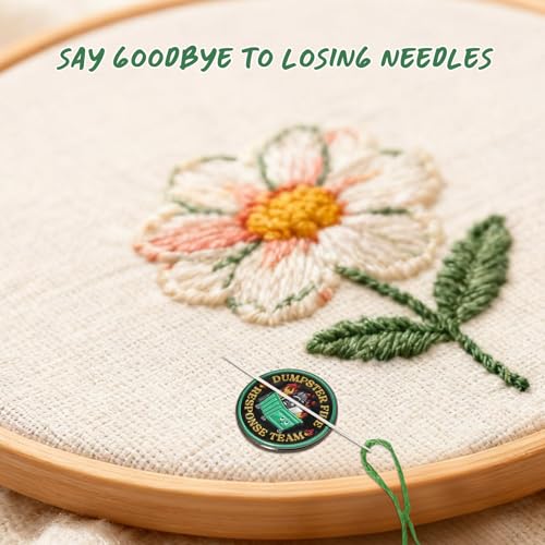 WUSUTE Funny Needle Minder for Cross Stitch, Dumpster Fire Response Team Needle Minder Magnet for Organizing, Embroidery Sewing Needle Holder Needlework Accessories - color: Black Dumpster Fire Response Team