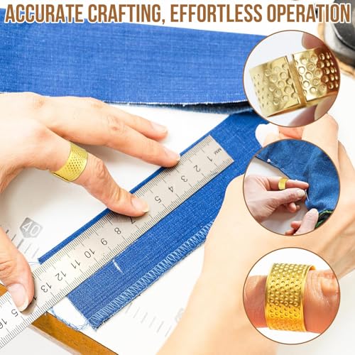 42Pcs Big Eye Steel Sewing Needles Kit, Include 30 Steel Needles, 1 Seam Sewing Thread Ripper, 2 Needle Threaders, 5 Threads, 2 Thimbles, 1 Storage Tube,1 Storage Bag for Mending, Gift for Lovers - style: Country Rustic