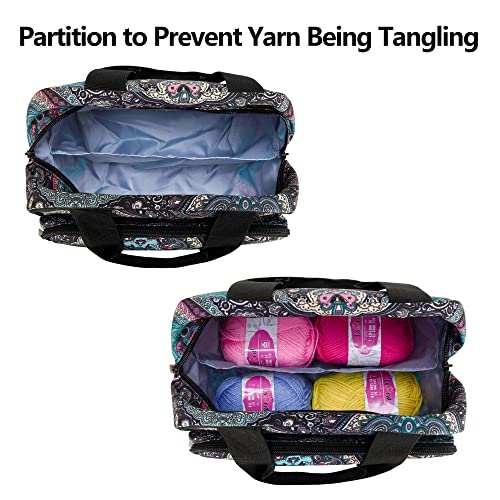 LoDrid Small Portable Yarn Storage Bag with 2 Grommets for Tangle Free