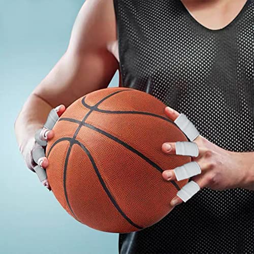 20 Pcs Finger Sleeves Protectors, Elastic Sport Finger Sleeves,Skin Tone/Grey - color: Skin tone,grey