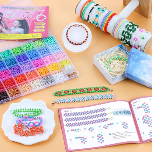 4mm Seed Beads Uniform, Funtopia 39 Colors Small Beads for Jewelry Making - color: Uniform Solid Color, size: 4mm