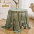 Green Lace Tablecloth, Floral Square Table Cloth 55"x55" - color: Green, size: 55" x 55" (Square)