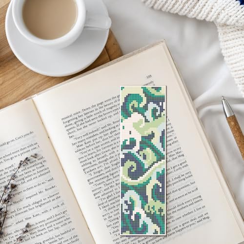 FREEBLOSS 6 Set Cross Stitch Bookmark Kit Japanese Style 8''x2.4'' 11CT - style: Japanese Style