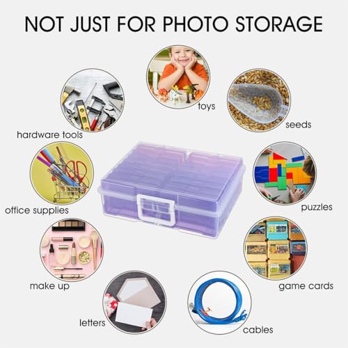 4"x6" Plastic Photo Storage Case with Purple 16 Inner Containers - color: Gradation Purple