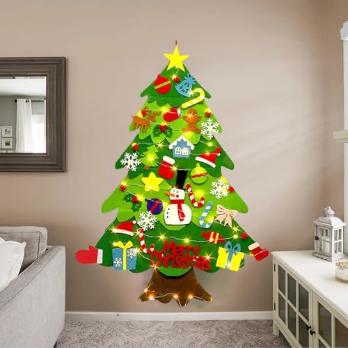 Felt Christmas Tree for Toddlers, DIY Felt Christmas Tree with Lights