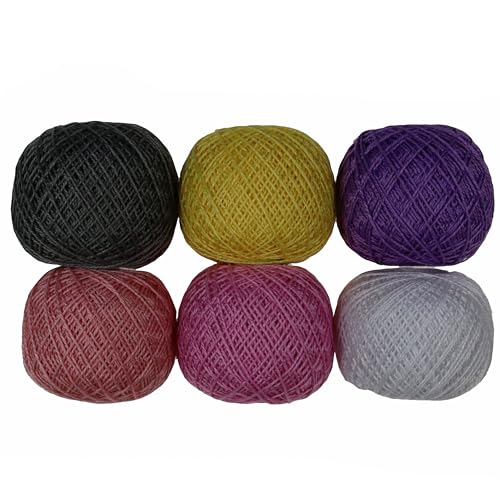 KCS Mercerized Pearl Cotton Thread Size 8 Crochet Needlework Embroidery Threads Ball (6, 17) - color: 17