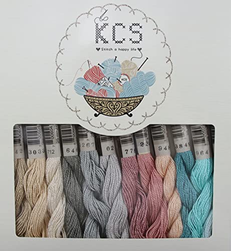 KCS 328 Yards(300 Meters) Mercerized Pearl Cotton Crochet Needlepoint Thread,Size 5, 12 skeins,Mixed Color 11 - color: 12color11, size: 12 skeins