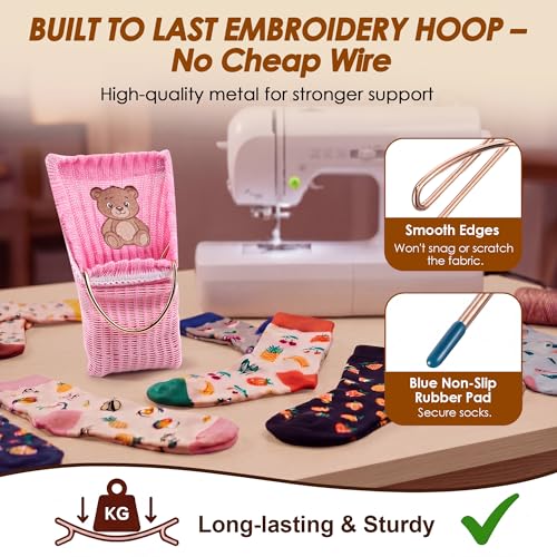 Sock Hoop for Embroidery Machine – 2 Adults + 1 Kid Embroidery Hoop Kit