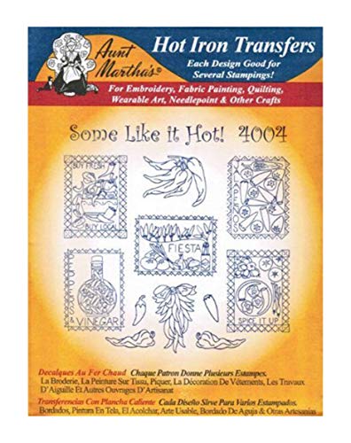 Chile Peppers Some Like It Hot Aunt Martha's Hot Iron Embroidery Transfer