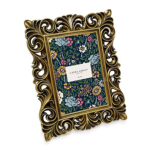 Laura Ashley 4x6 Gold Vintage Inspired Resin Scroll Design Picture Frame - color: Gold, size: 4x6
