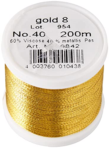 Tacony Corporation Madeira Metallic Thread 200 Meters-Gold - color: Gold