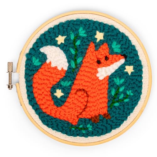 Kikkerland Punch Needle - Fox - Includes Everything Needed - style: Fox