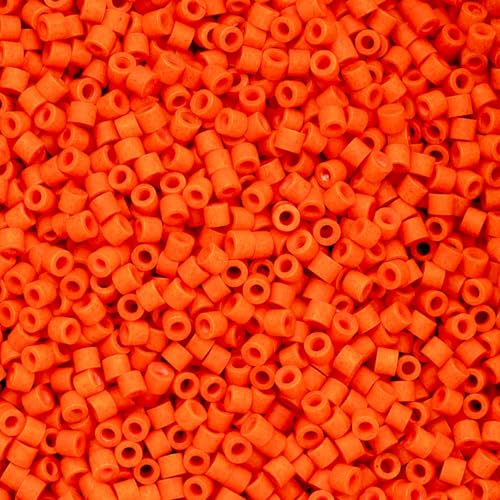 John Bead 25g Cylin Beads Opaque Orange Matte 11/0 Glass Cylindrical Seed Beads for Jewelry Bracelets Necklaces Earrings Making Embroidery - color: Opaque Orange Matte