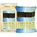 Premium Rainbow Color Embroidery Floss - Cross Stitch Threads - Friendship Bracelets Floss - Crafts Floss - 12 Skeins Per Pack Embroidery Floss,Blue-Green Gradient - color: Blue-Green Gradient