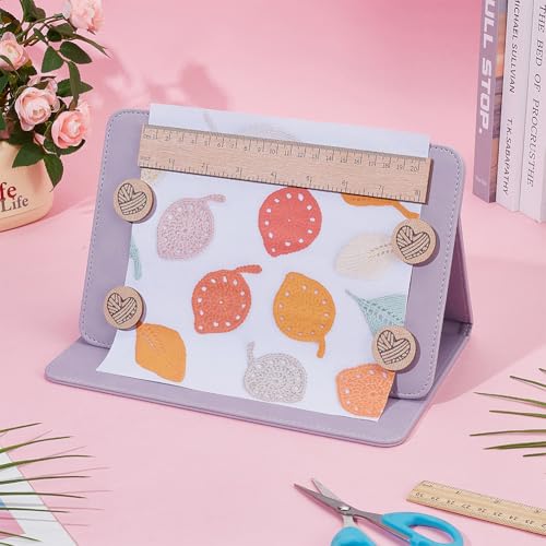 1Pc Folding Knitting Pattern Holder Thistle Knitting Chart Holder Adjustable Pattern Display Board Foldable Sewing Chart Keeper with Ruler for DIY Craft Pattern Reading Cross Stitch - color: Thistle