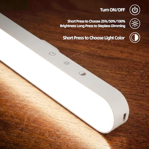 ShineTech Rechargeable Desk Lamp for Home Office,Magnetic Clip On Desk Lamp