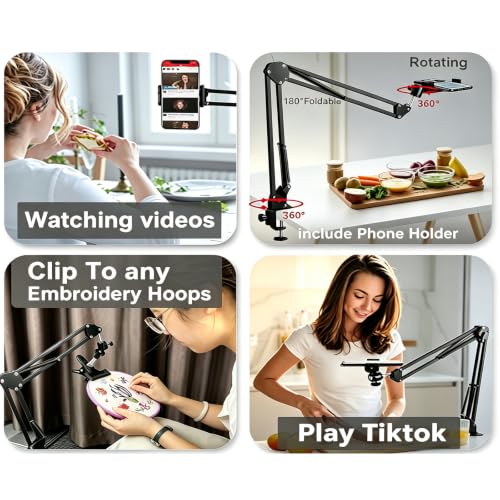 Embroidery Hoop Holder Adjust Embroidery Hoop Stand Metal Embroidery Stand Folding Embroidery Stand Cross Stitch Stand Hands, Suitable for Embroidery Hoops
