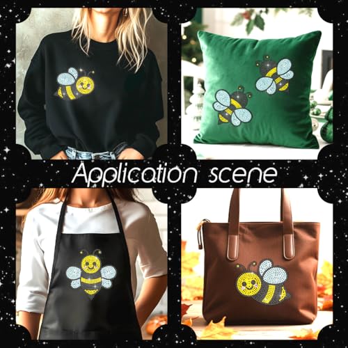 MAYJOYDIY Bee Rhinestone Iron on Hotfix Transfer Honeybee Heat Transfer Sticker Cute Insect Wings Hornet Bling Clothing Decoration Applique for Shirt Bag Hat Jacket Jeans Shoes DIY Crafts - style: Bee