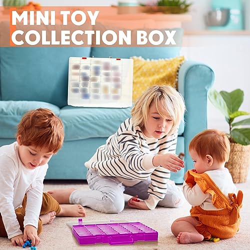 Juexica 2 Pcs 48 Grid Plastic Bead Storage Organizer Box, Clear,Purple - color: Clear, Purple