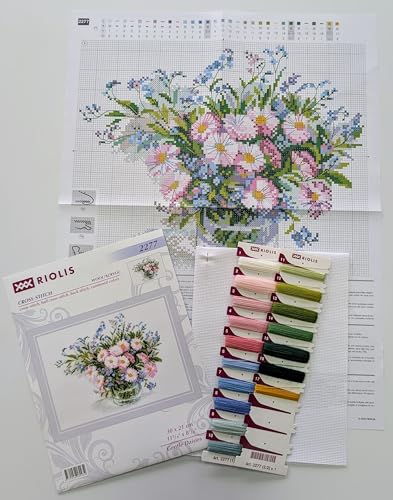 RIOLIS 2277 Gentle Daisies Counted Cross Stitch Kit 11.75 x 8.25 in - style: Gentle Daisies 2277