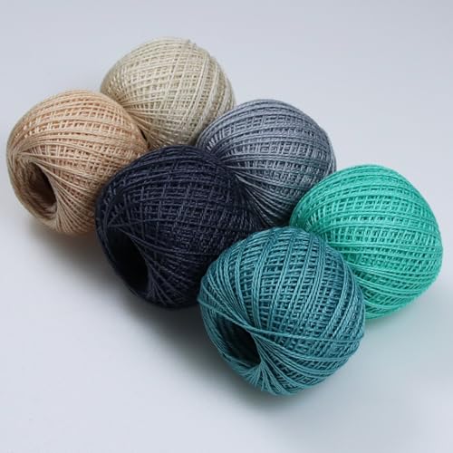 KCS Mercerized Pearl Cotton Thread Size 8 Crochet Needlework Embroidery Threads Ball (6, 16) - color: 16