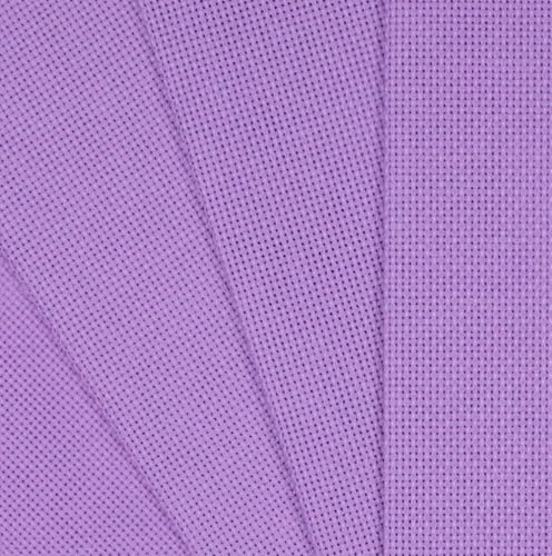KCS 4/6 pc of 12" x 18"(30cmx45cm) 18CT Counted Cotton Aida Cloth Cross Stitch Fabric (4 pc, Lavender) - color: Lavender, size: 4 pc