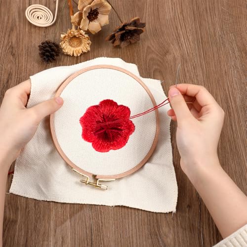 2 Pack 7 Inch Wood Embroidery Hoop, Cross Stitch Supplies, Cross Stitch Hoops Ring, Beech Wooden Embroidery Frames for Art Craft Sewing, DIY Decoration