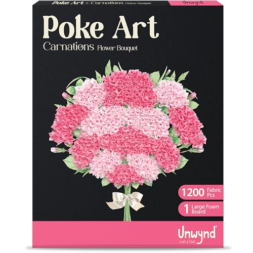 Unwynd Poke Art Carnations Flower Bouquet Kit for Adults, Women and Teens - style: Carnations