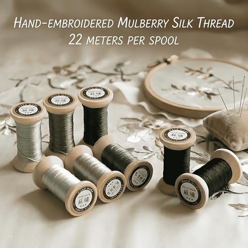 Natural 100% Mulberry Handmade Embroidery Silk Thread Silk Floss (43) - color: 43