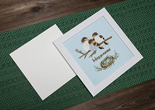 Ebherys 9.5x9.5 Embroidery Frame 3PCS a Pack for Embroidery Pieces Display, Sleek & Classic, Fabulous Black,White , Brown for Chosen, Metal Tabs, Table Top Easel SquareShape ,No Glass (White 3PCS) - color: White 3PCS