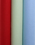 KCS 3 pc of 15" x 18"(38cmx45cm) Counted Cross Stitch Cotton Aida Cloth Needlework Rolled Fabric Box,18CT,Light Blue+Light Green+Red - color: Light Blue+light Green+red, size: 18CT