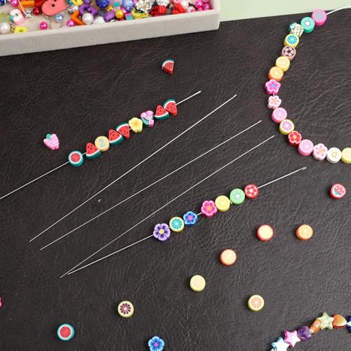 5 PCS Beading Needles for Jewelry Making, 6.7 Inches Bead Needle, 5 Thickness Styles Bead Spinner for Jewelry Making, Beaded Bracelets, Necklaces (0.4|0.5|0.6|0.7|0.8mm)