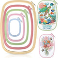 Tigeen 5 Pcs Embroidery Hoops, 5 Sizes ABS Plastic for Sewing, Rectangle - style: Rectangle