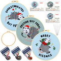 Mindsoft 3 Set Needlepoint Kit for Beginners with Hoop,Christmas Possum - style: Christmas Possum