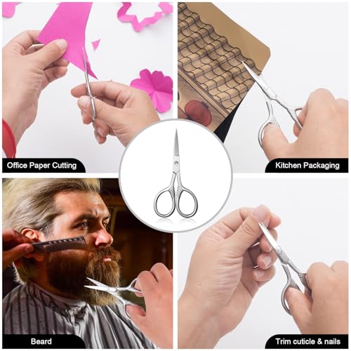 Stainless Steel Small Scissors with Textured Handle - All Purpose for Arts, Crafts, Sewing, Office & Kitchen, Sharp & Durable Cutting Tools - size: 1 Piece Small Scissors