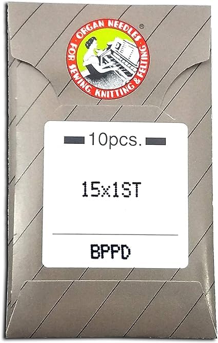 10 Organ 15X1ST Titanium (PD) Sharp or Ball Point Flat Shank Home Embroidery Machine Needs with Large Eye ~ Multiple Sizes! (80/12)