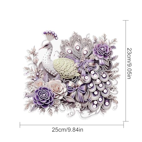 JISHSHAY Diamond Art Pendant Peacock Diamond Painting Hanging Animal Gem Art Hanging Pendant Peacock Gem Painting Sun Catchers Mosaic Kits for Adults Suncatchers Embroidery Kit Wind Chimes Windchimes - color: Peacock