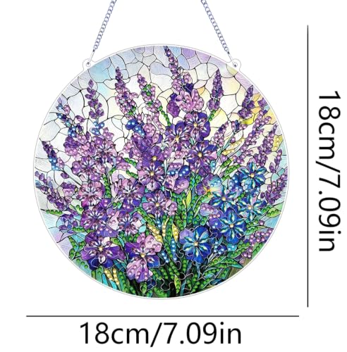 ARPADAMO Flowers Diamond Art Kits for Adults, Acrylic Hanging Suncatcher - color: DP05085