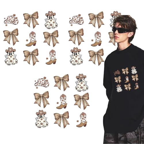 3 Sheets Halloween Ghost Iron on Transfers Bow Iron on Patches Brown Floral Heat Transfer Vinyl Designs Cute Iron on Decal for Hat Women&Men T-Shirt Pillow Canvas Bag DIY Decor - size: S7