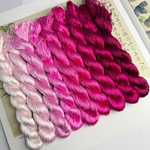 100% Mulberry Silk Embroidery Thread 9 Colors 110m Each (39) - color: 39