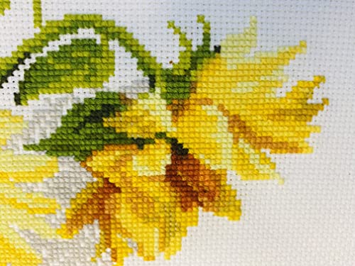 RIOLIS - Hot Summer 1488, Floral Cross Stitch Kits 15,75" x11,81, Cross Stitch Kits for Beginners & Advanced, Crossstitching Kits Adult, Counted Stitching Kits, Flowers Embroidery Kit - style: Hot Summer 1488