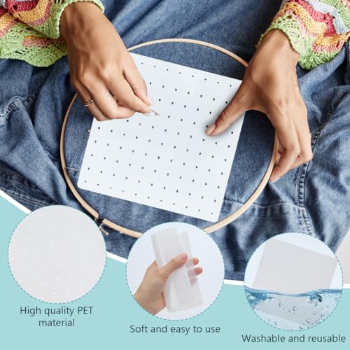 FREEBLOSS 8Pcs Sashiko Stencils Sashiko PET Template Dot Sewing Template for Hand Quilting Sashiko Patterns Templates Embroidery Stencils 2 Sizes 8.7’‘/5.5’‘ - style: Dot