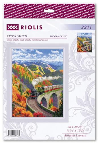 RIOLIS 2211 Autumn Express Counted Cross Stitch Kit 11.75 x 15.75 in - style: Autumn Express 2211