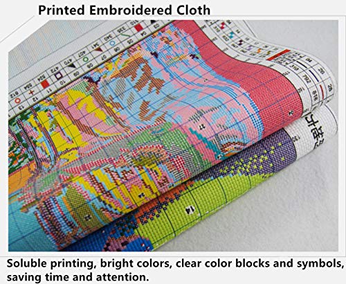 CaptainCrafts New Cross Stitch Kits Embroidery Kit Full Range Pre-Printed and Counted Fabrics Kits for Adults Beginners Home Decor (Stamped 11CT, Autumn Lantern) - color: Autumn lantern, size: Stamped 11CT