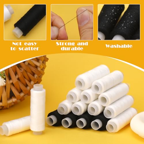 ZMAAGG Sewing Thread, Black Thread for Sewing Machine, 2 PCS 200 Yards - color: 2 Black