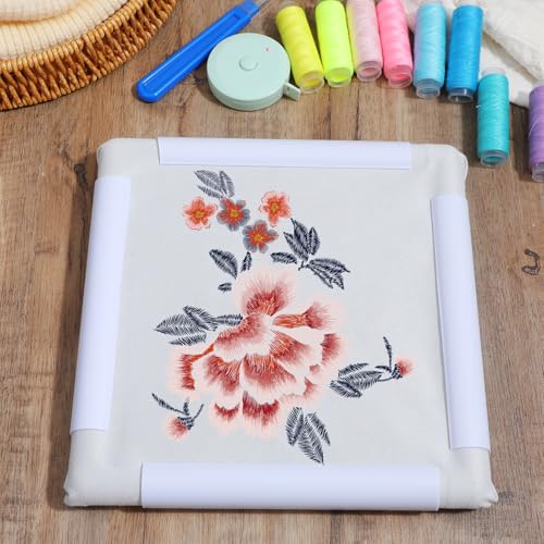 Afcabakila 3 Pcs Rectangular Embroidery Hoops White Cross Stitch Snap Frames, 3 Size Embroidery Frame for Quilting, Needlepoint, Silk-Painting DIY Sewing, Craft Tool,Craft Sewing and Ornaments
